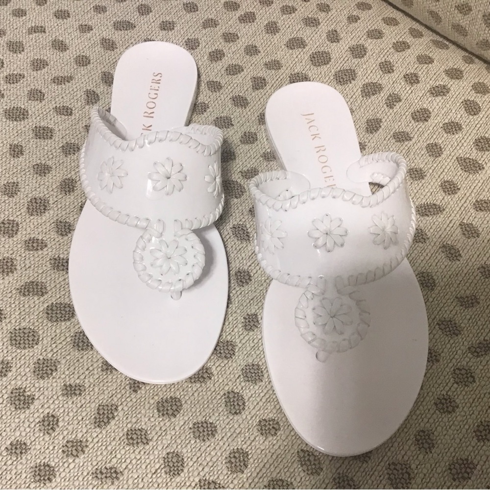 Jack Rogers White Jelly Sandals